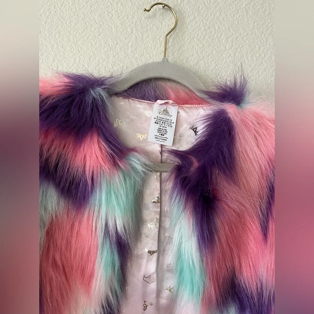 Disney Princess Faux Fur Coat Pink, Purple, Blue Girls Size 7/8